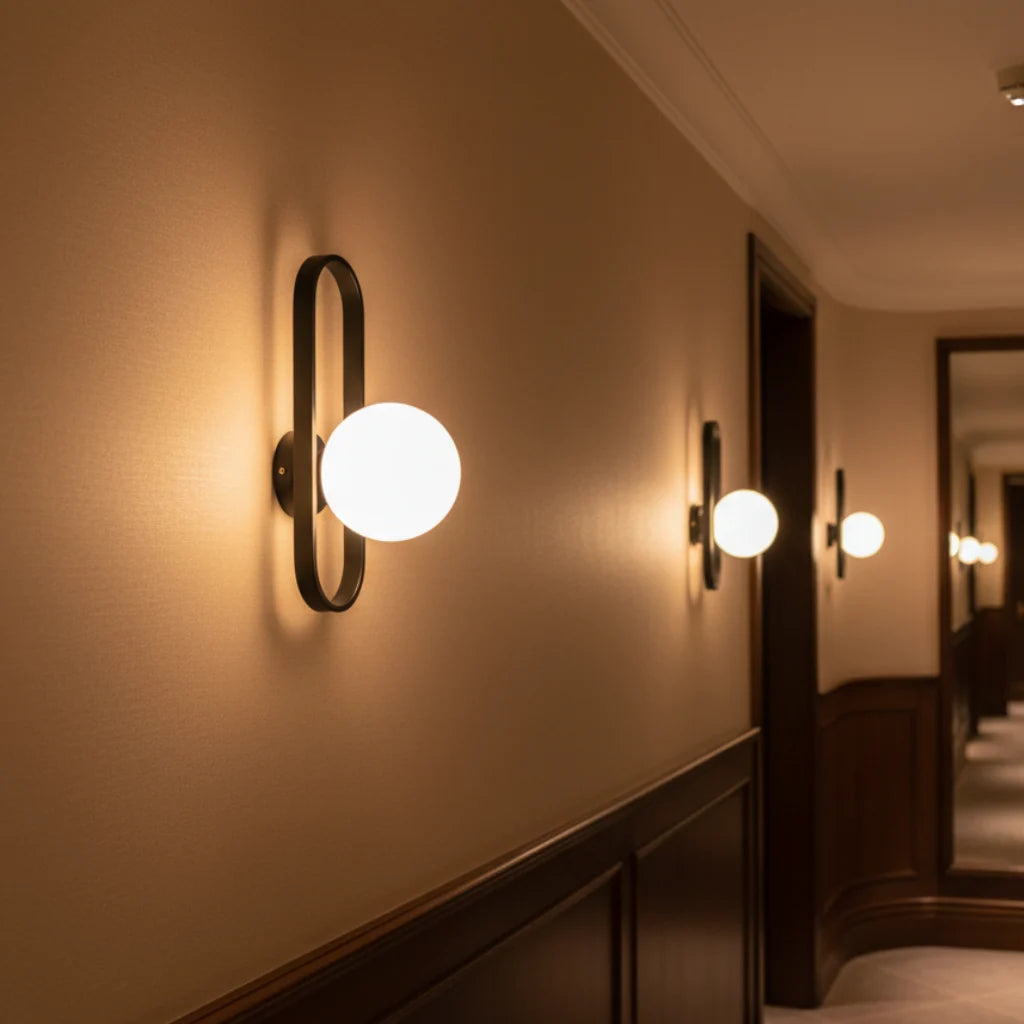 Wall Sconce | Glass & Metal Warm LED | E27 Bulb Included