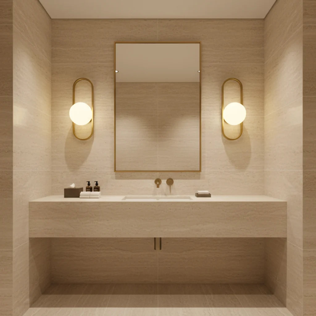 Wall Sconce | Glass & Metal Warm LED | E27 Bulb Included