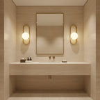 Wall Sconce | Glass & Metal Warm LED | E27 Bulb Included