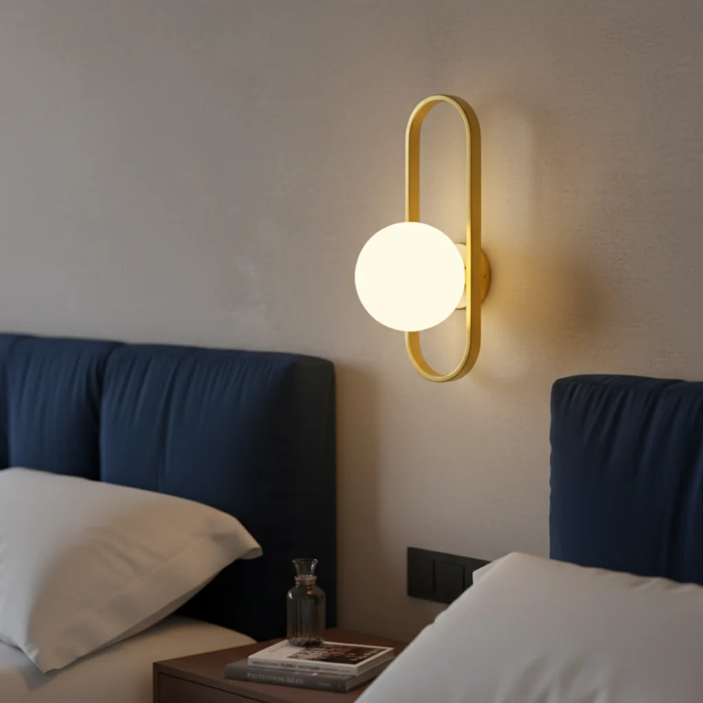 Wall Sconce | Glass & Metal Warm LED | E27 Bulb Included