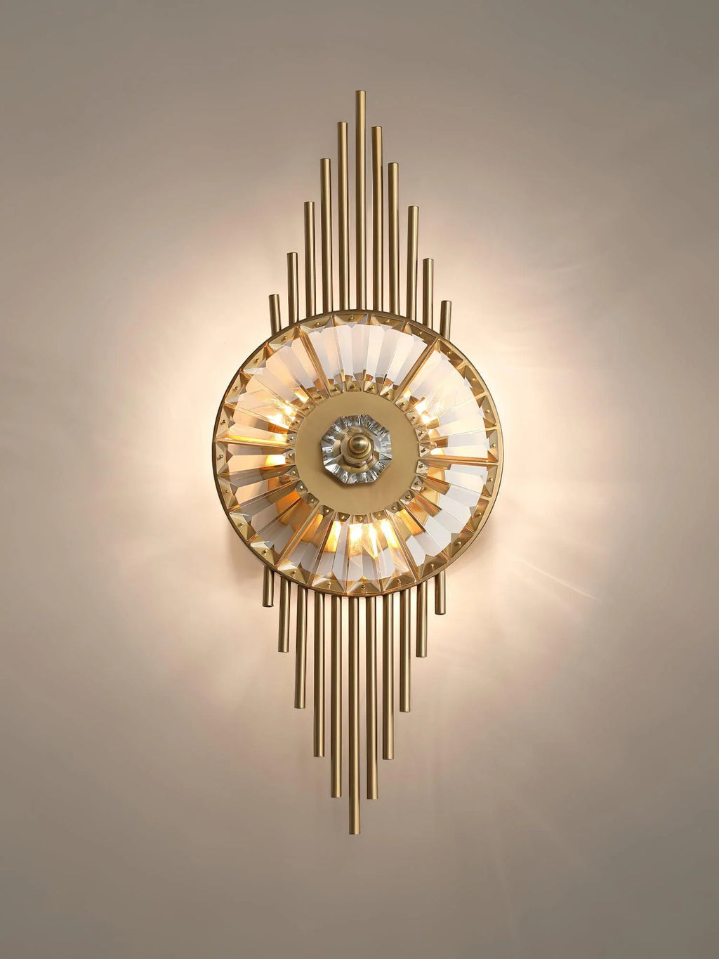 Wall Sconce | Gold Finish & Cut Glass | E14 Base