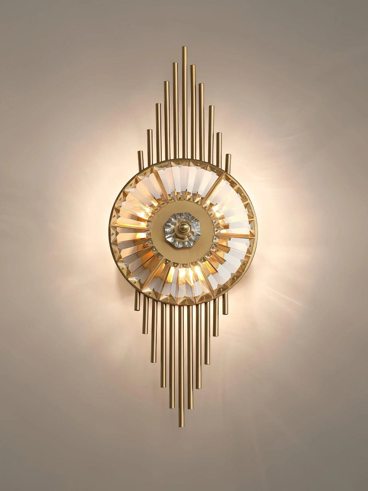 Wall Sconce | Gold Finish & Cut Glass | E14 Base