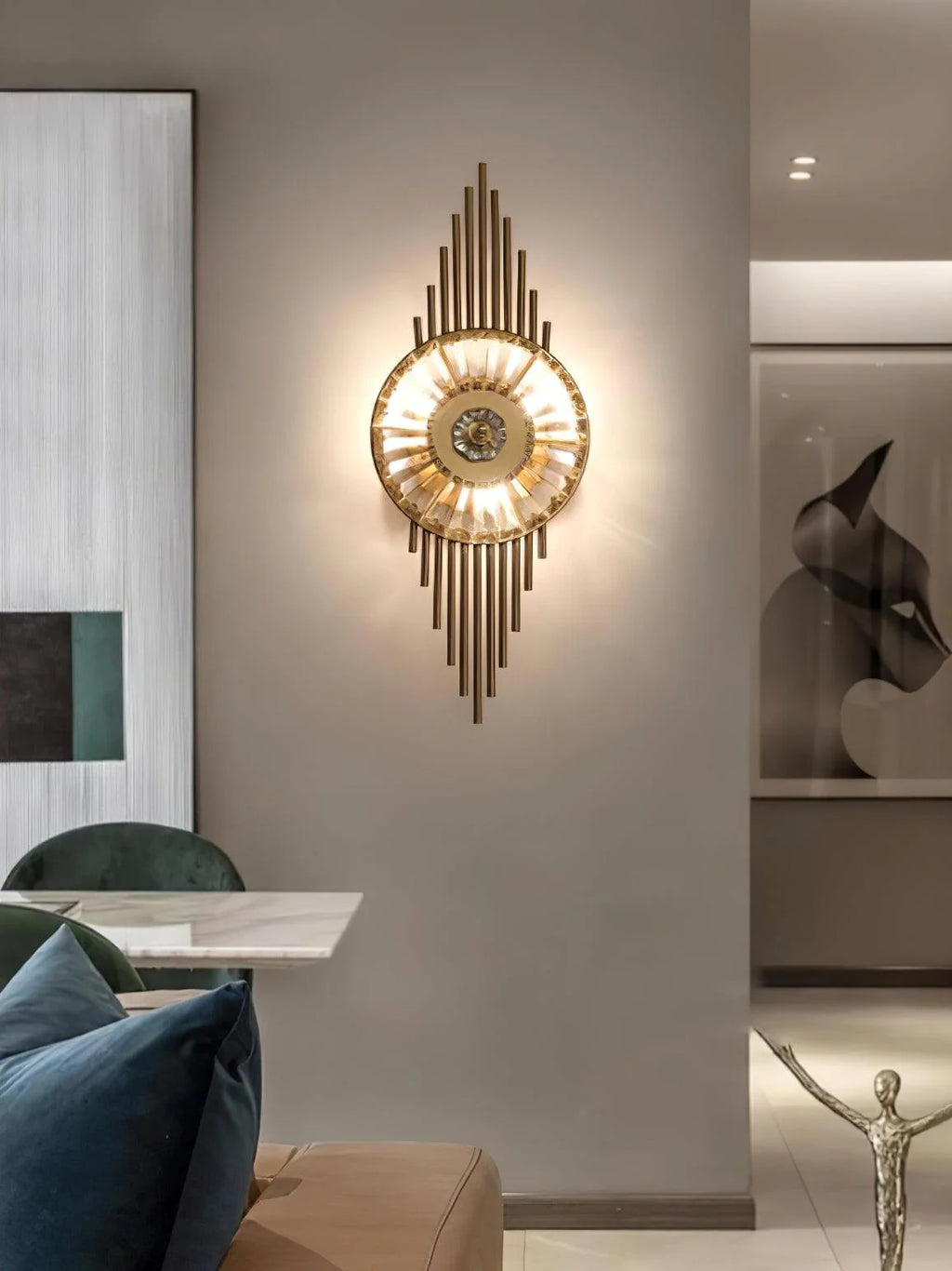 Wall Sconce | Gold Finish & Cut Glass | E14 Base