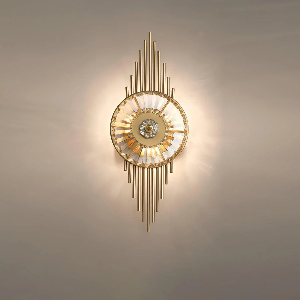 Wall Sconce | Gold Finish & Cut Glass | E14 Base