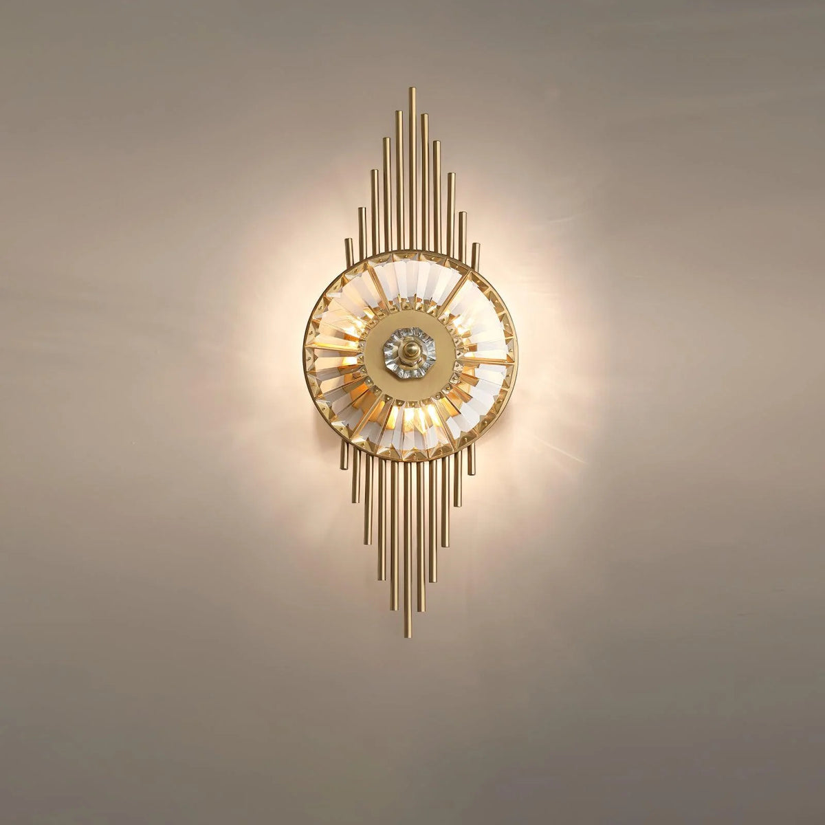 Wall Sconce | Gold Finish & Cut Glass | E14 Base