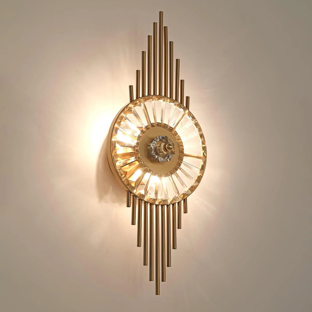 Wall Sconce | Gold Finish & Cut Glass | E14 Base
