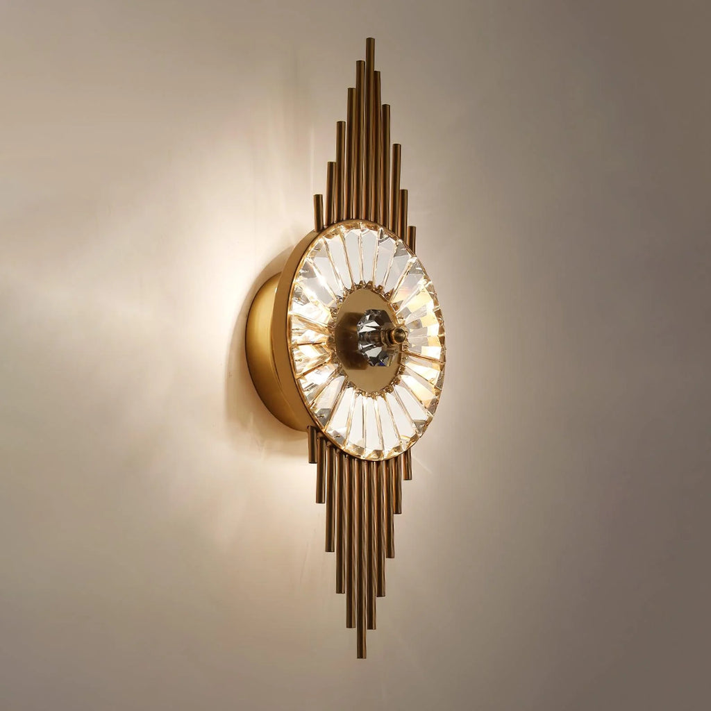 Wall Sconce | Gold Finish & Cut Glass | E14 Base