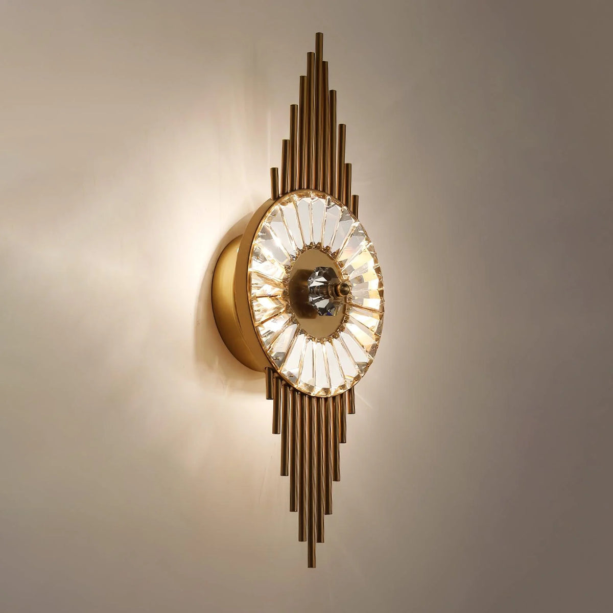 Wall Sconce | Gold Finish & Cut Glass | E14 Base