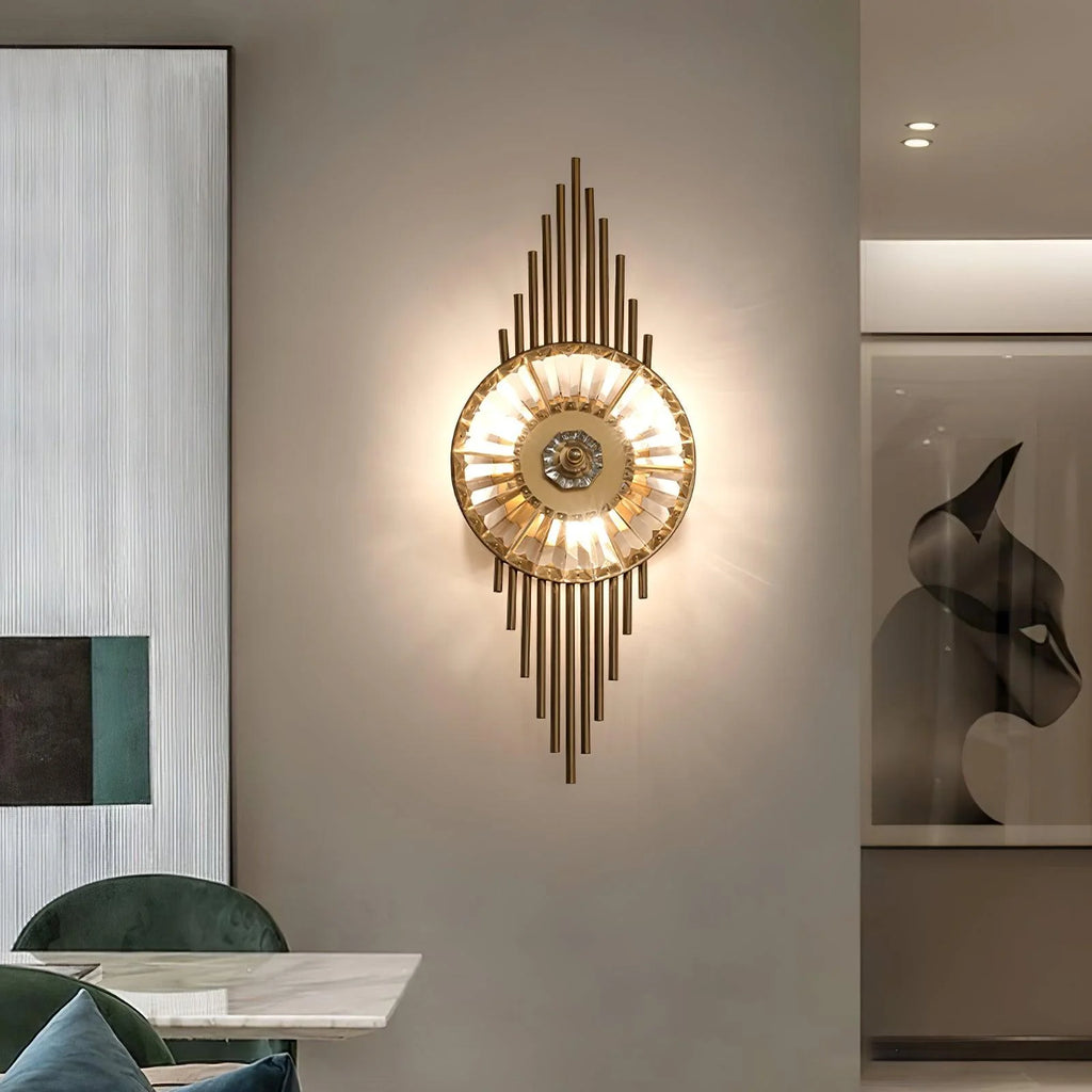 Wall Sconce | Gold Finish & Cut Glass | E14 Base