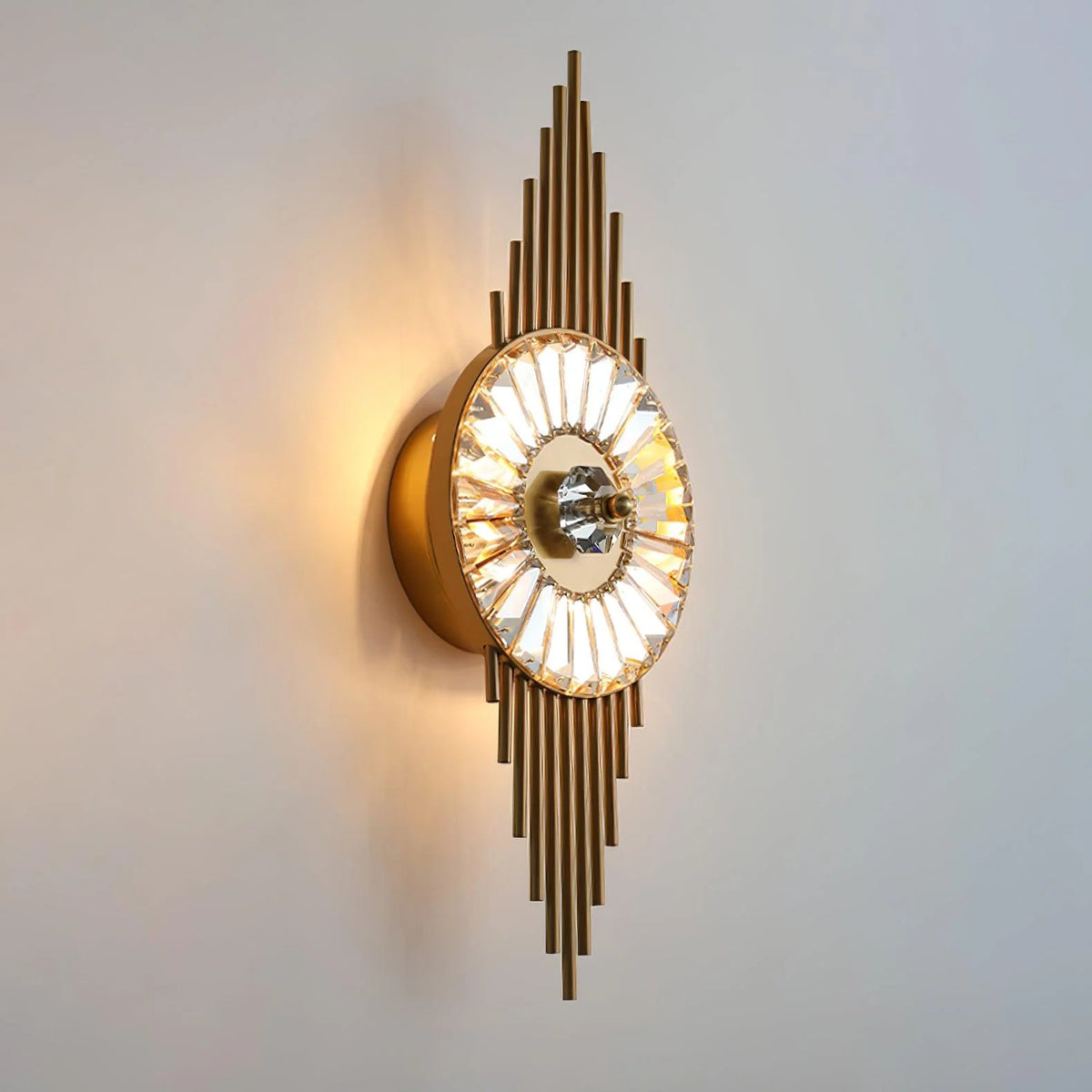 Wall Sconce | Gold Finish & Cut Glass | E14 Base