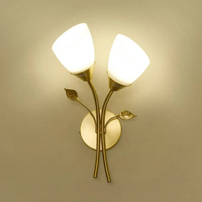 Wall Sconce | Gold Leaf Botanical Design | LED Lighting