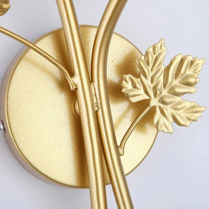 Wall Sconce | Gold Leaf Botanical Design | LED Lighting