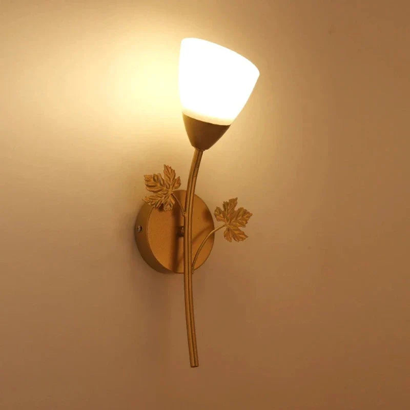 Wall Sconce | Gold Leaf Botanical Design | LED Lighting