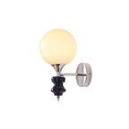 Wall Sconce | Iron Body & Glass Shade | Damp-Rated