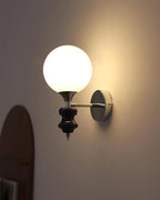 Wall Sconce | Iron Body & Glass Shade | Damp-Rated