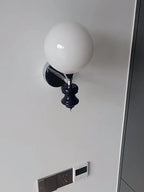 Wall Sconce | Iron Body & Glass Shade | Damp-Rated
