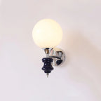 Wall Sconce | Iron Body & Glass Shade | Damp-Rated
