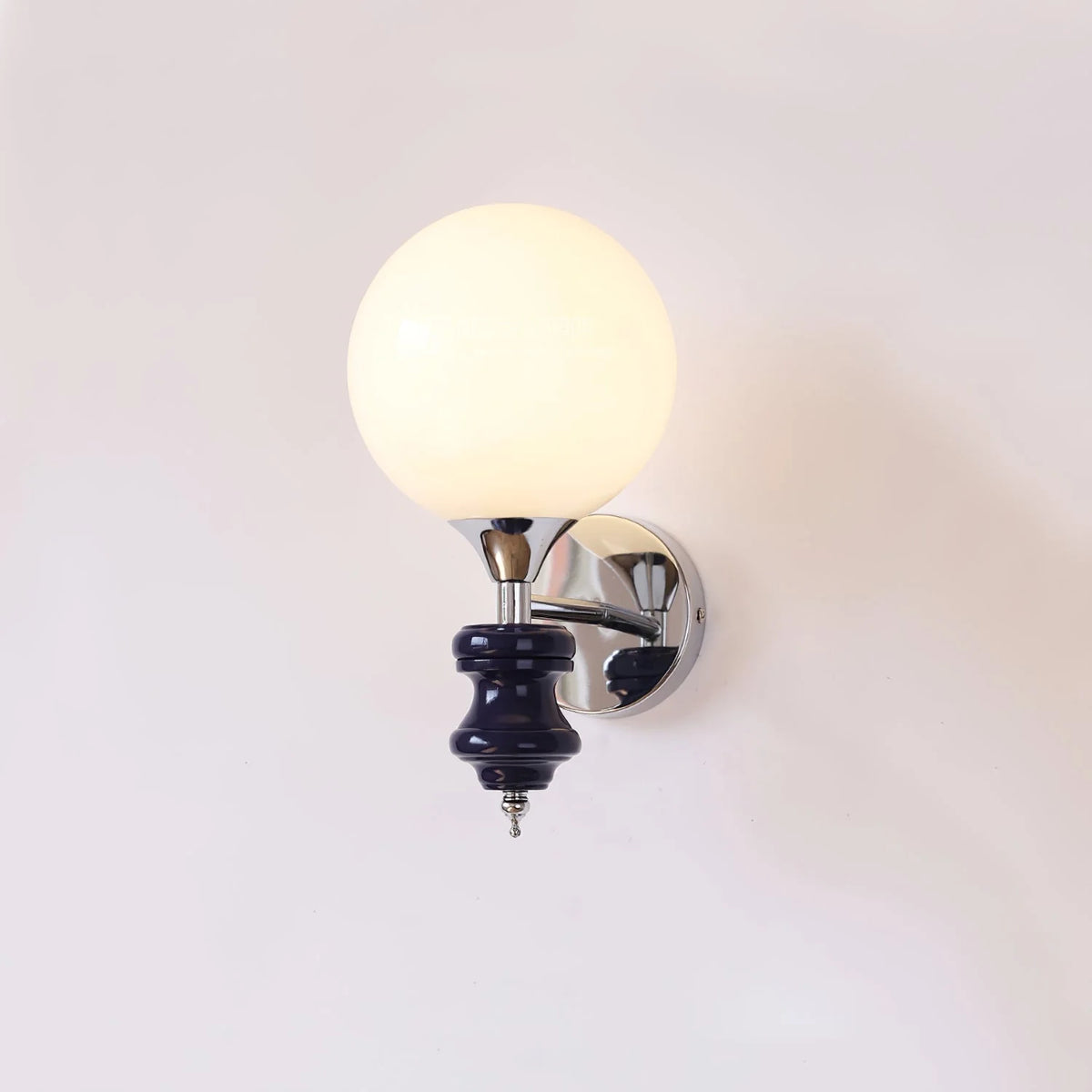 Wall Sconce | Iron Body & Glass Shade | Damp-Rated