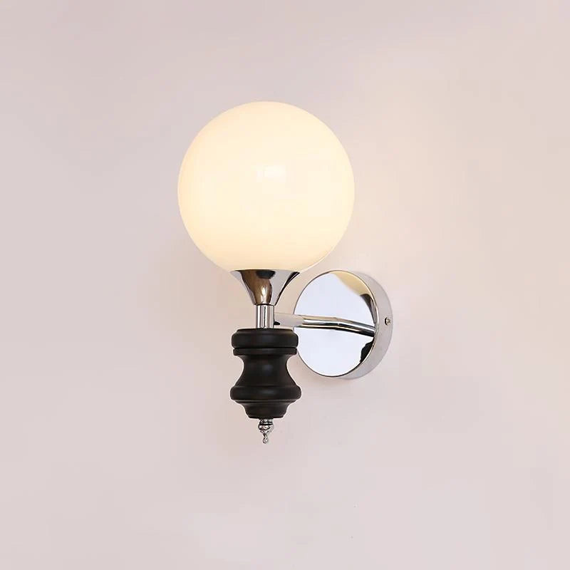 Wall Sconce | Iron Body & Glass Shade | Damp-Rated
