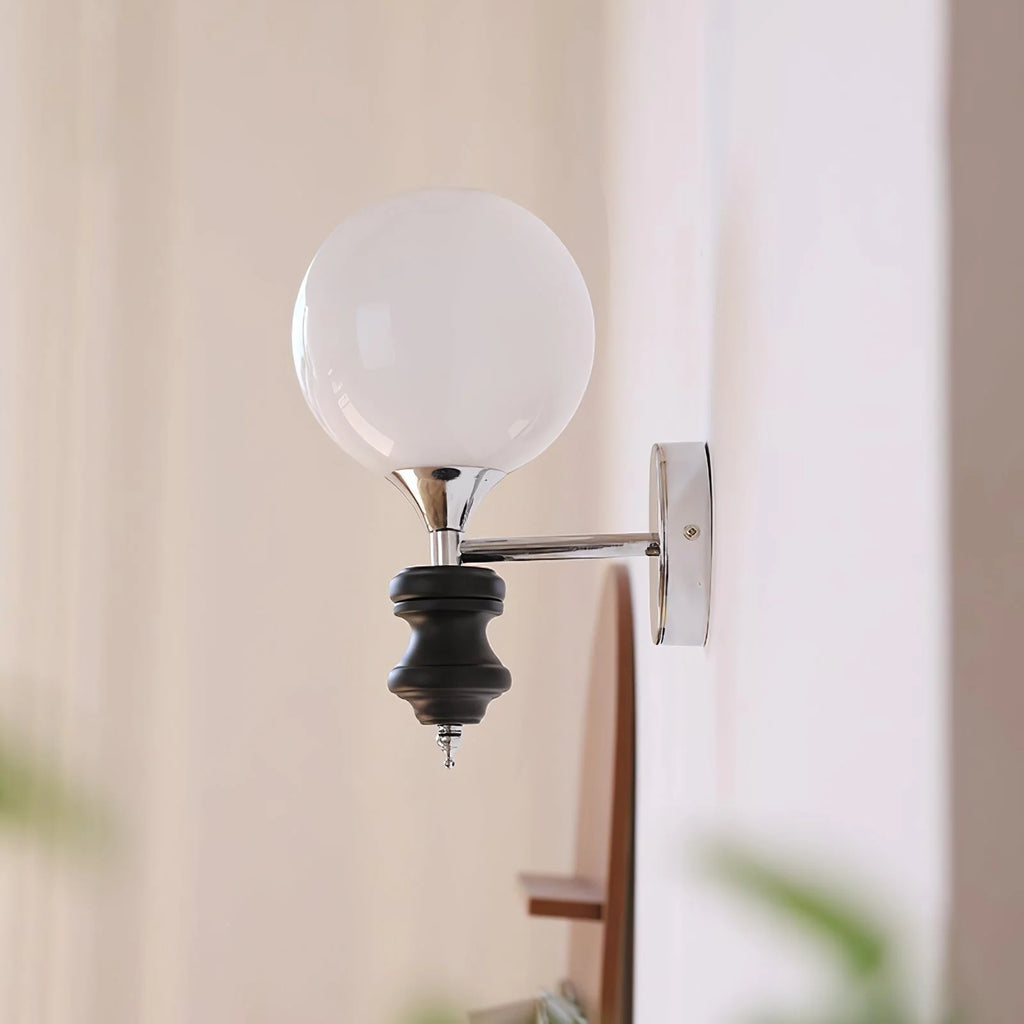Wall Sconce | Iron Body & Glass Shade | Damp-Rated