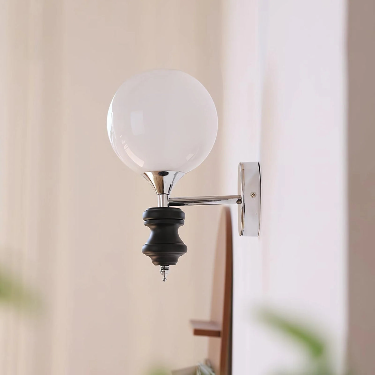 Wall Sconce | Iron Body & Glass Shade | Damp-Rated