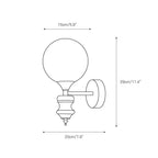 Wall Sconce | Iron Body & Glass Shade | Damp-Rated