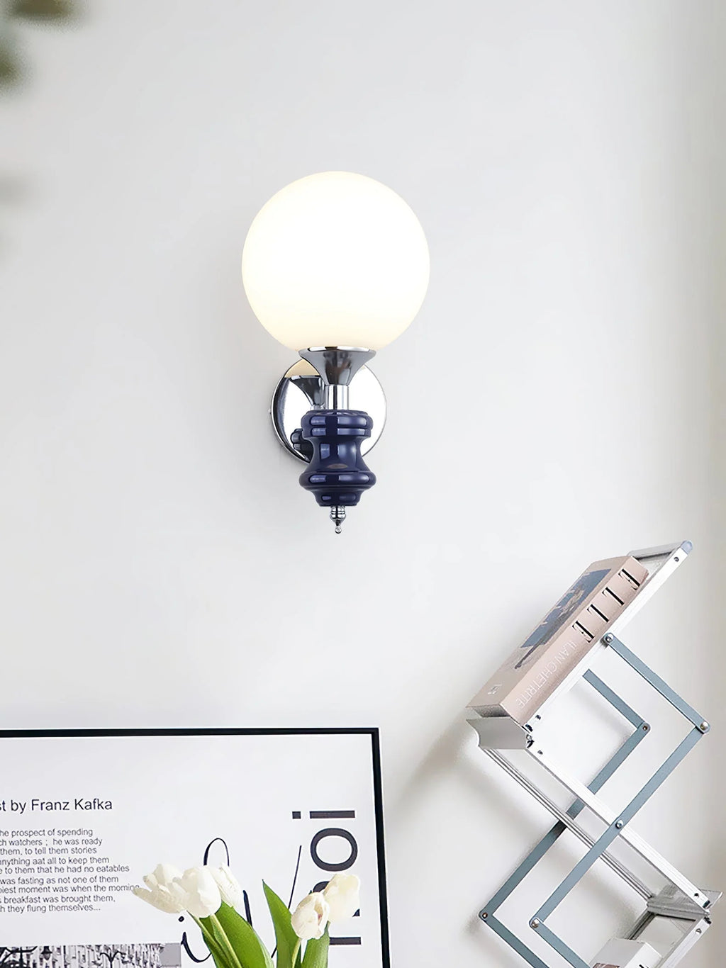 Wall Sconce | Iron Body & Glass Shade | Damp-Rated