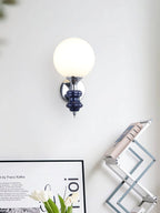 Wall Sconce | Iron Body & Glass Shade | Damp-Rated