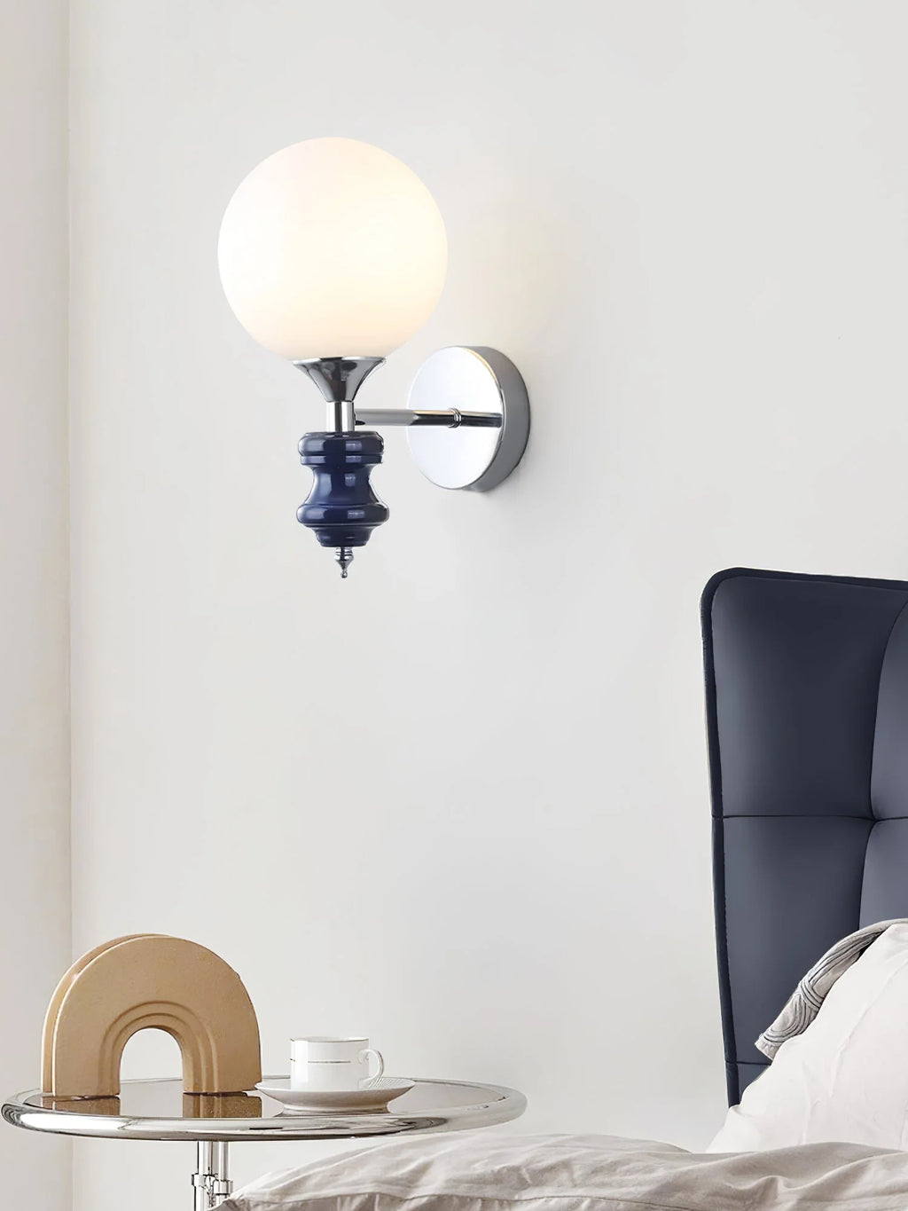 Wall Sconce | Iron Body & Glass Shade | Damp-Rated