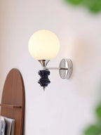 Wall Sconce | Iron Body & Glass Shade | Damp-Rated