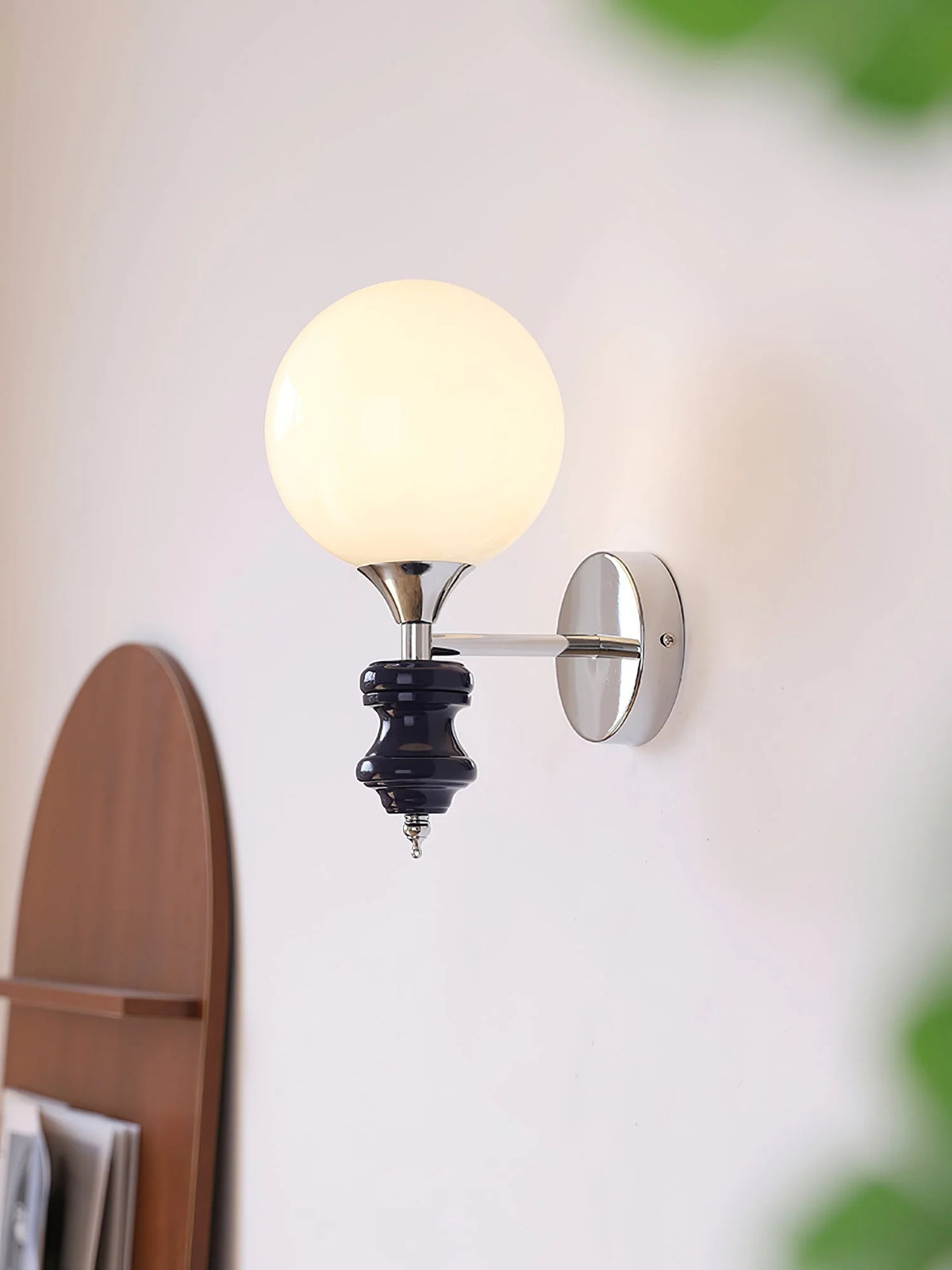 Wall Sconce | Iron Body & Glass Shade | Damp-Rated