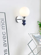 Wall Sconce | Iron Body & Glass Shade | Damp-Rated