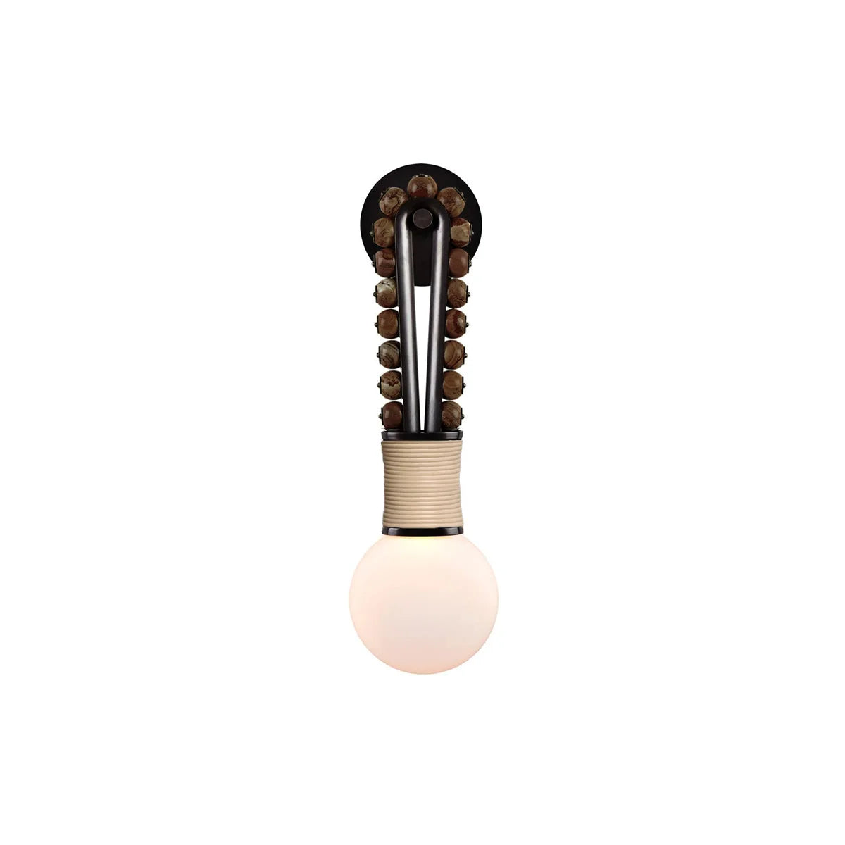 Wall Sconce | Loop Design Walnut Wood & Glass | G9 Bulb Holder