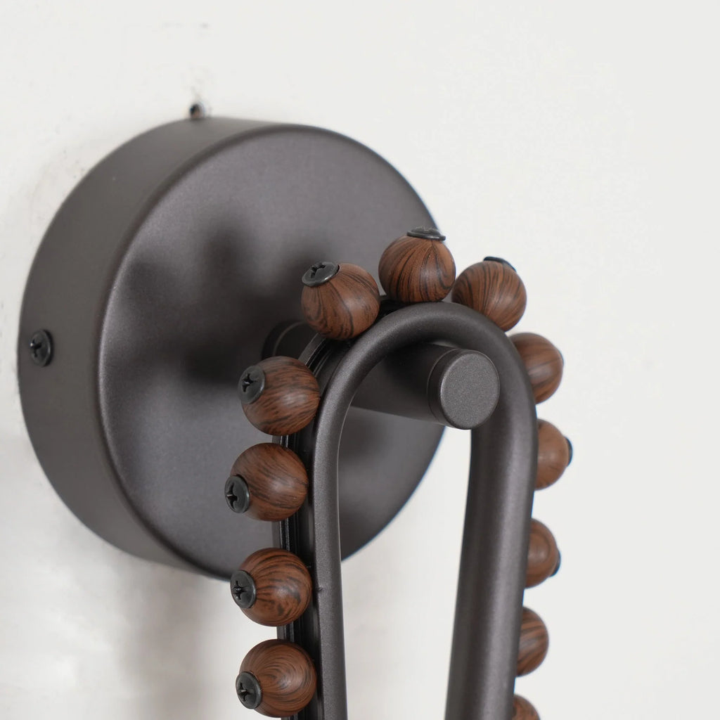 Wall Sconce | Loop Design Walnut Wood & Glass | G9 Bulb Holder