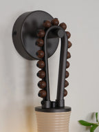 Wall Sconce | Loop Design Walnut Wood & Glass | G9 Bulb Holder