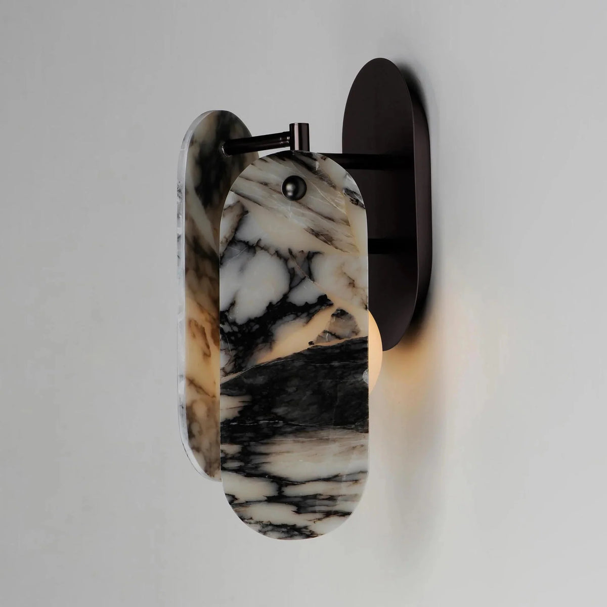 Wall Sconce | Marble Body & Glass Shade | G9 Holder