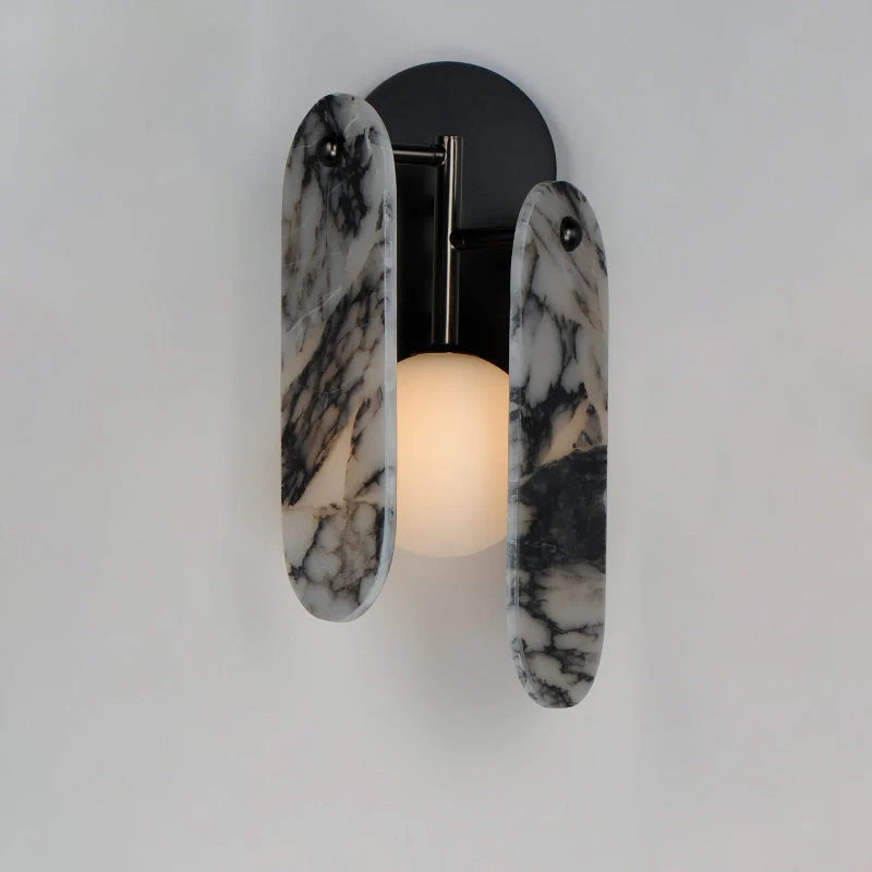 Wall Sconce | Marble Body & Glass Shade | G9 Holder