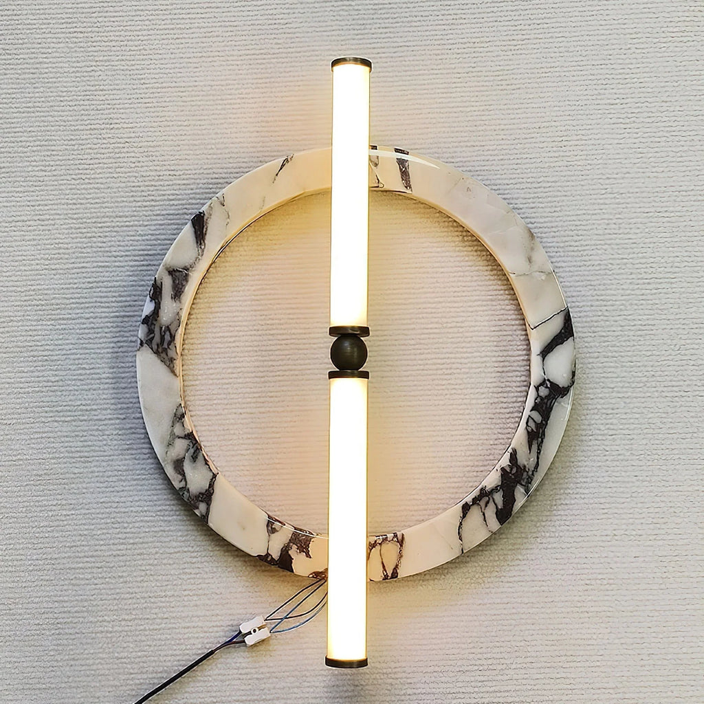 Wall Sconce | Marble Body & Integrated LED | 35 cm Diameter