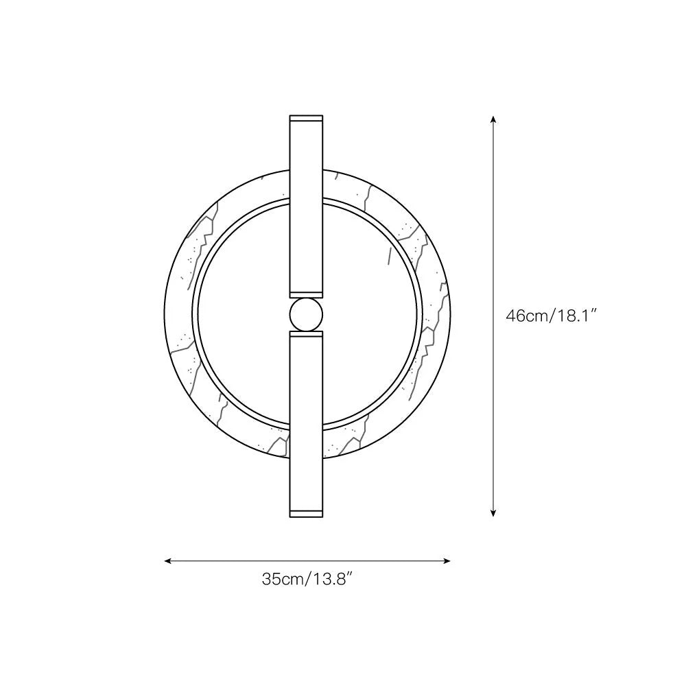 Wall Sconce | Marble Body & Integrated LED | 35 cm Diameter