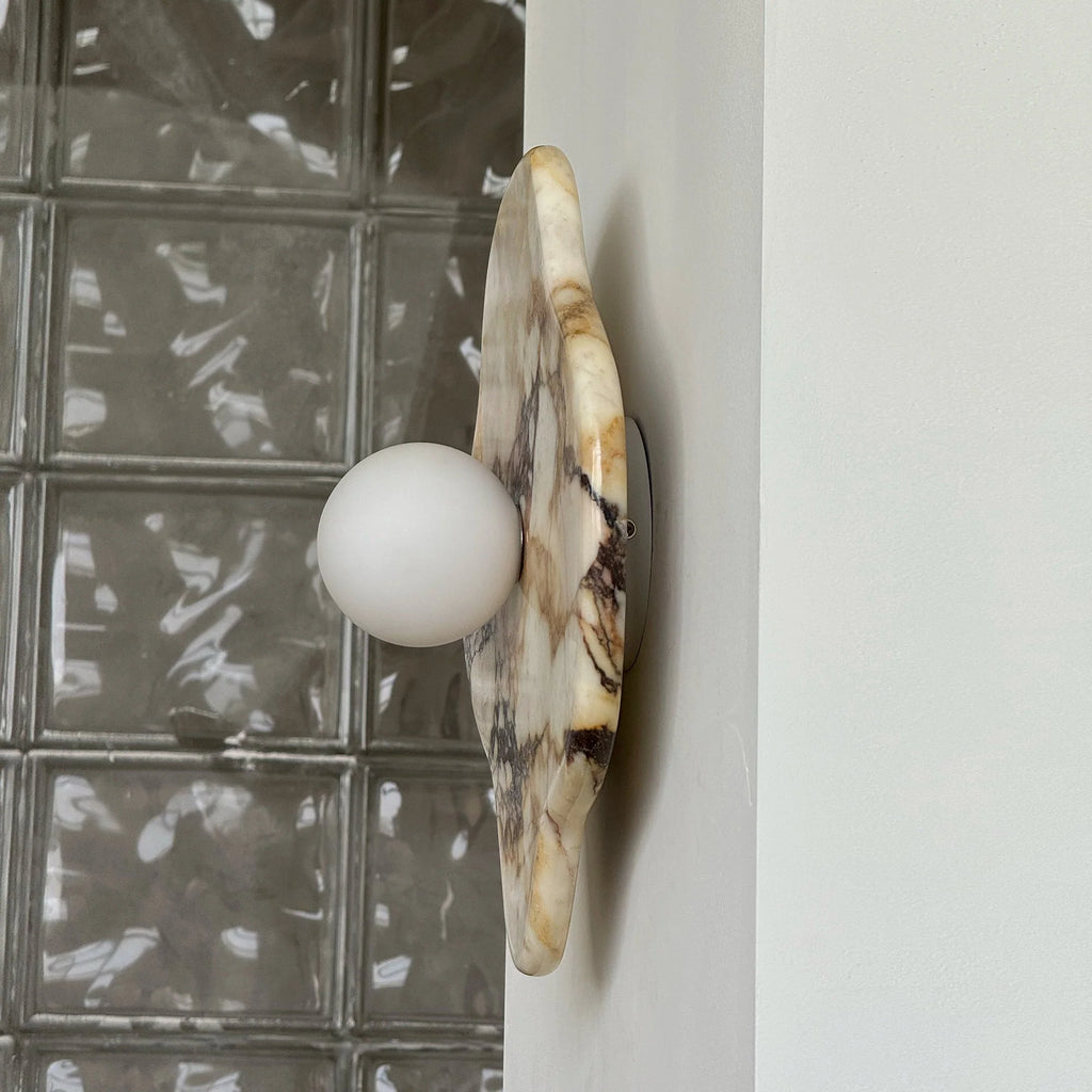 Wall Sconce | Marble & Glass | 28×12×32 cm