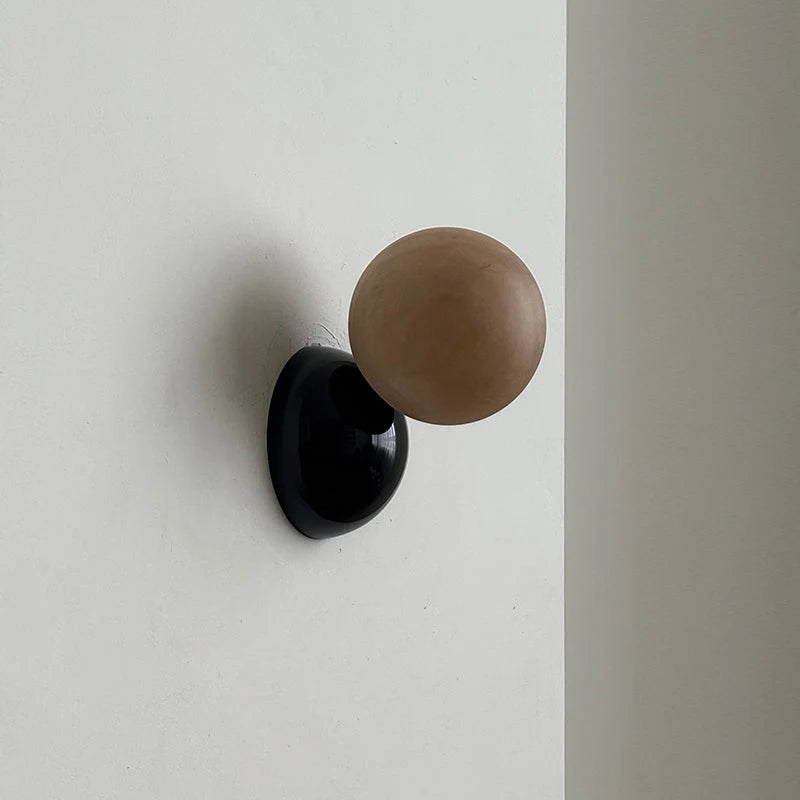 Wall Sconce | Metal Body & Decorative Stone Shade