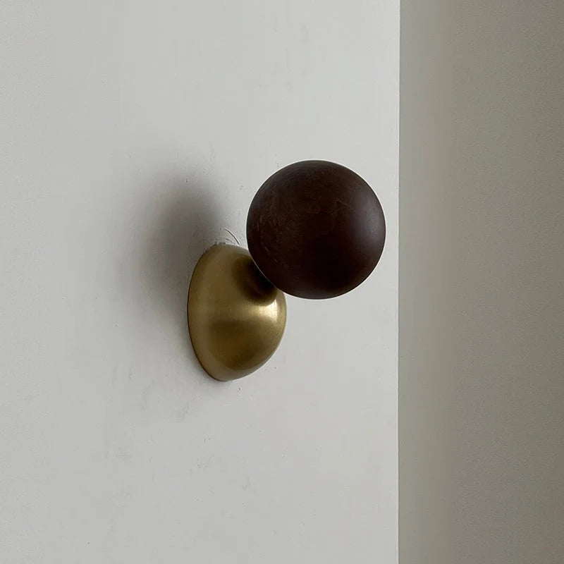 Wall Sconce | Metal Body & Decorative Stone Shade