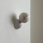 Wall Sconce | Metal Body & Decorative Stone Shade