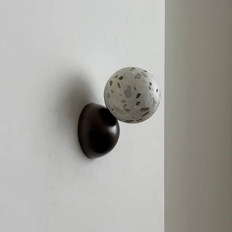 Wall Sconce | Metal Body & Decorative Stone Shade