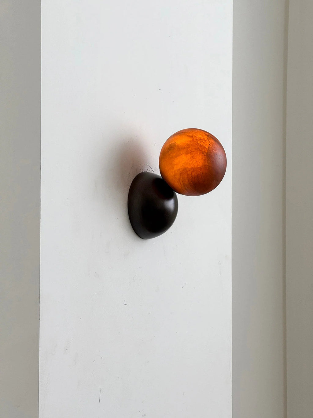 Wall Sconce | Metal Body & Decorative Stone Shade