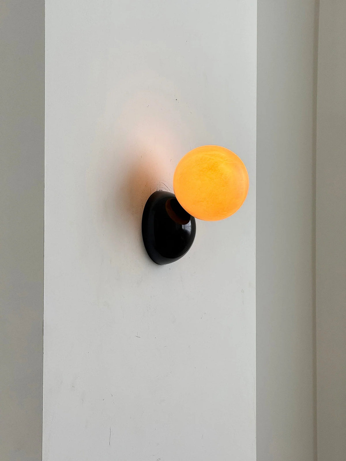 Wall Sconce | Metal Body & Decorative Stone Shade