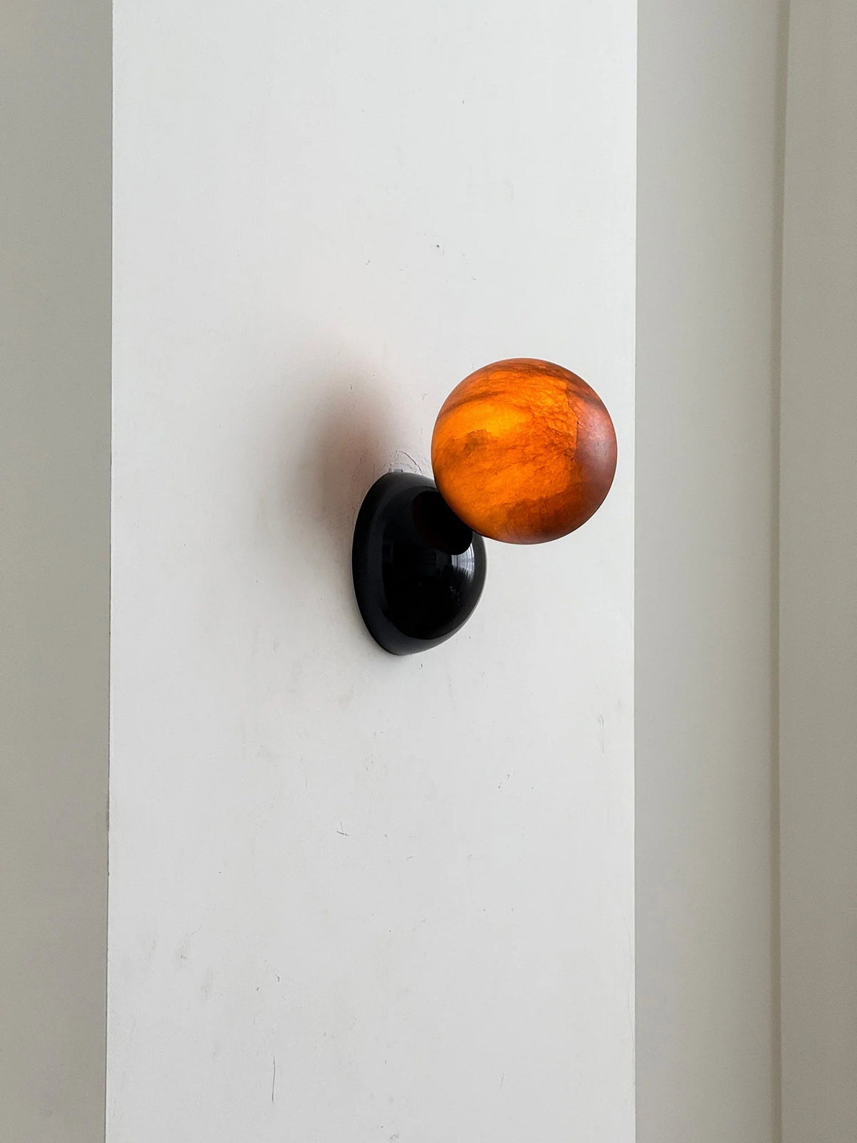 Wall Sconce | Metal Body & Decorative Stone Shade