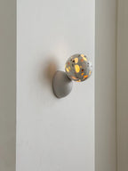 Wall Sconce | Metal Body & Decorative Stone Shade