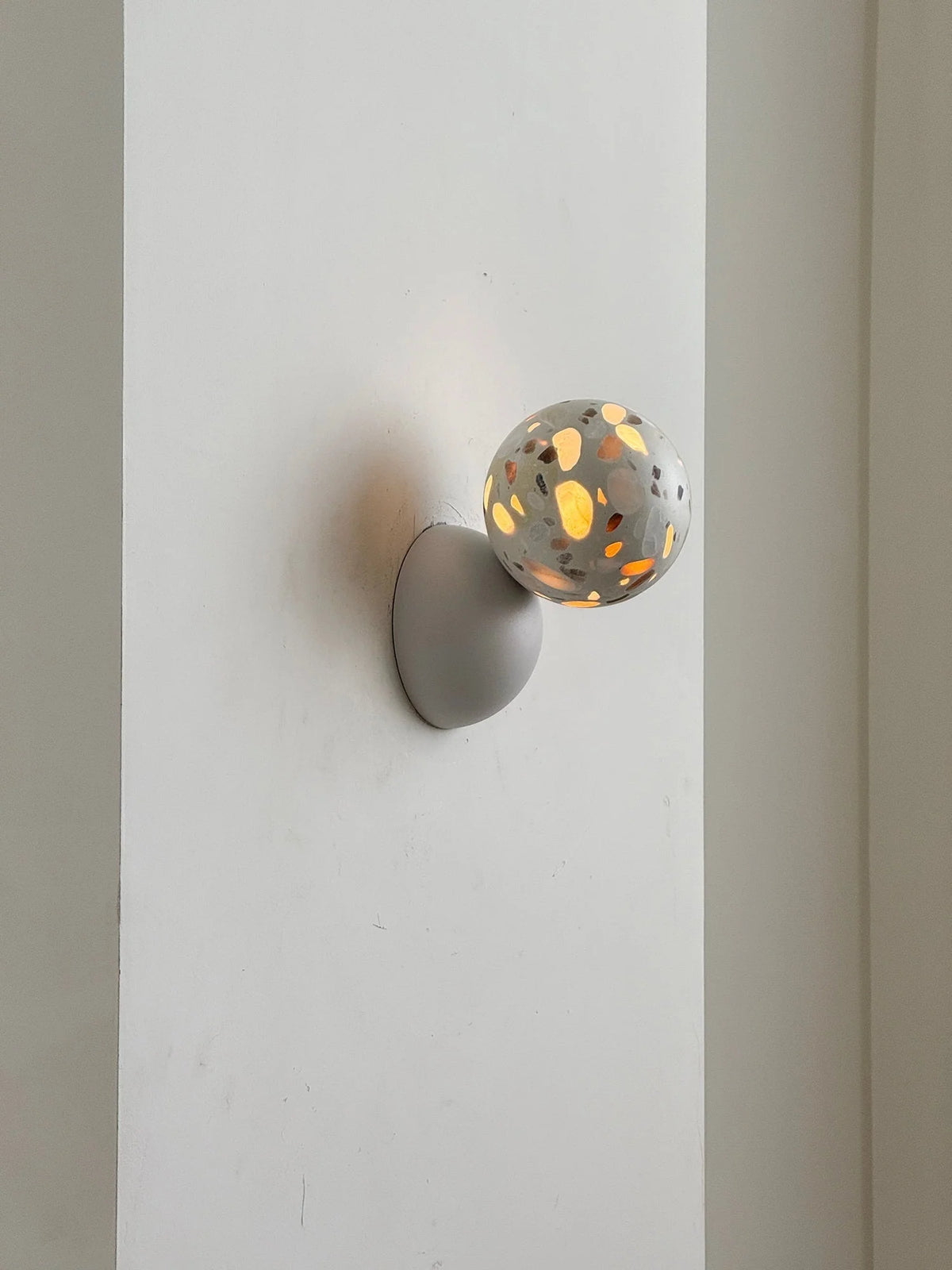 Wall Sconce | Metal Body & Decorative Stone Shade