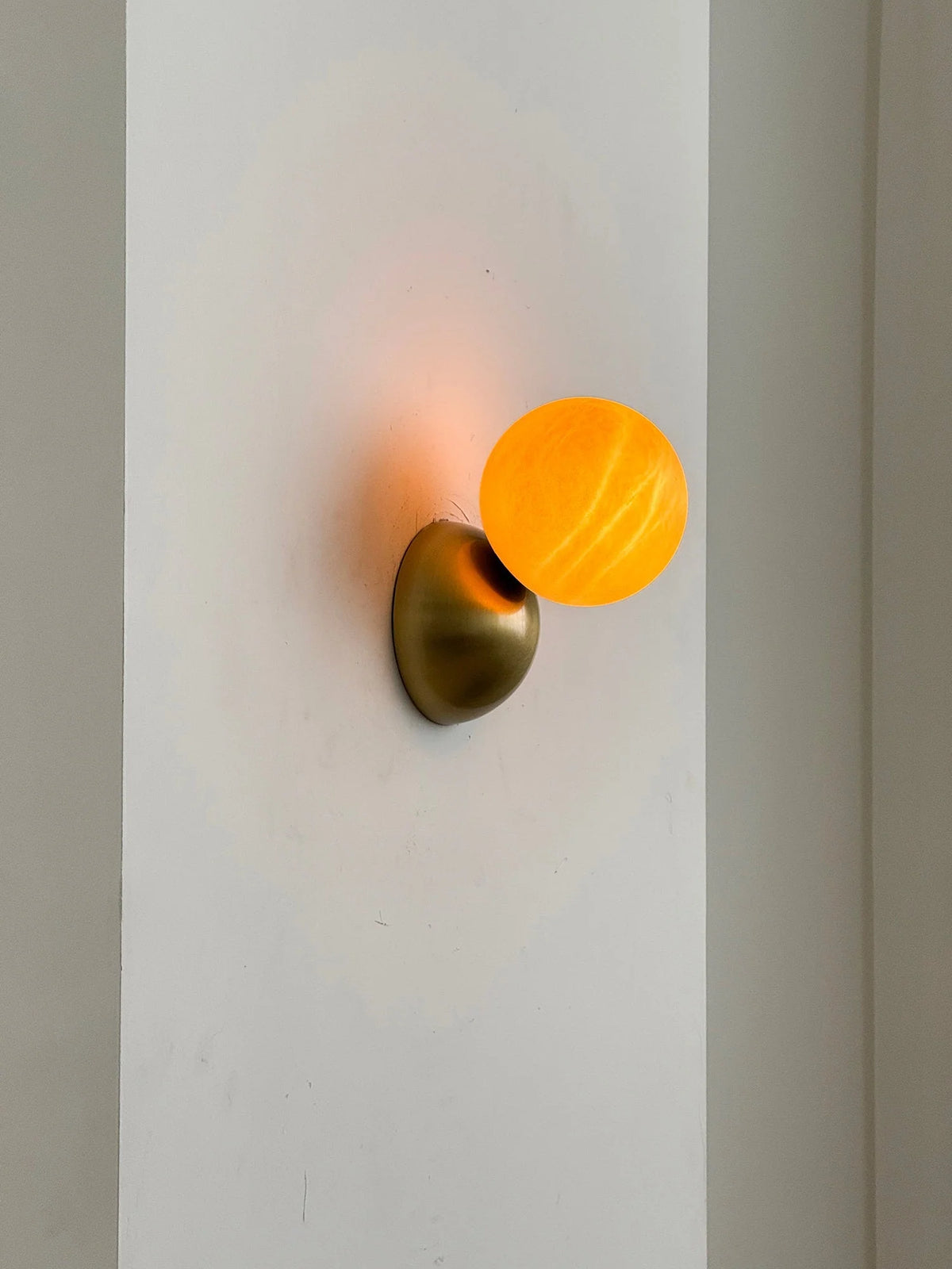 Wall Sconce | Metal Body & Decorative Stone Shade